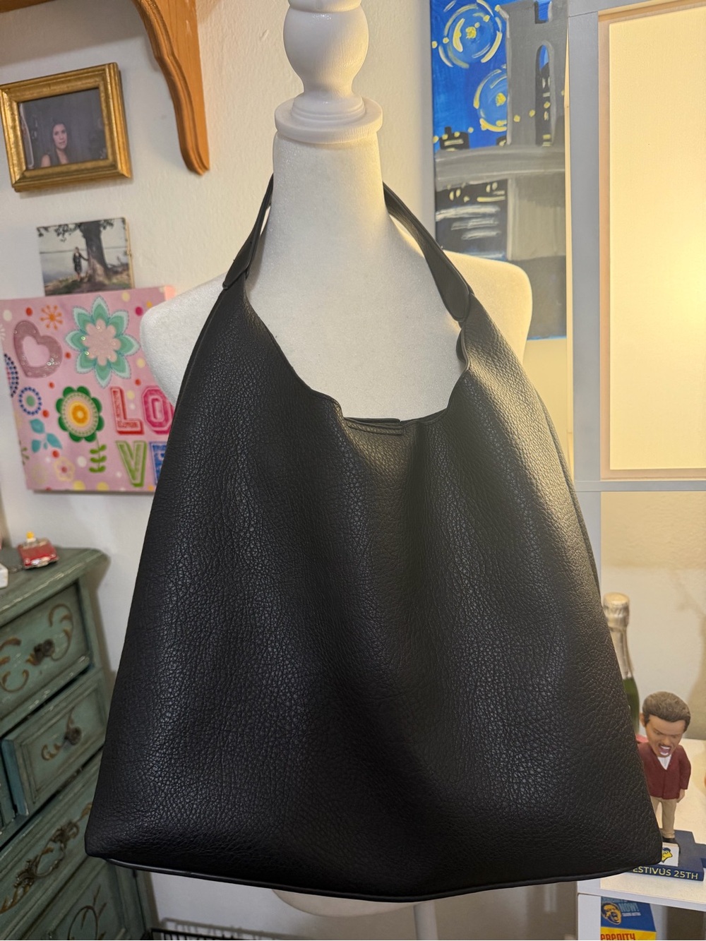 Montana West Black Pebbled Shoulder Bag - Picture 2 of 7